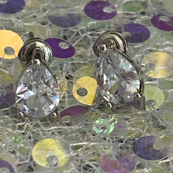 Teardrop Cubic Zirconia Stud Earrings - Picture 1 of 2